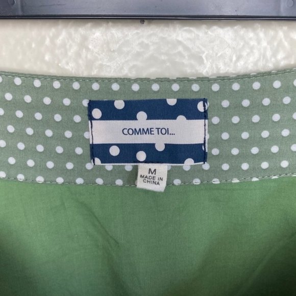 ANTHROPOLOGIE | Green Polka Dot Midi Skirt - Picture 6 of 8